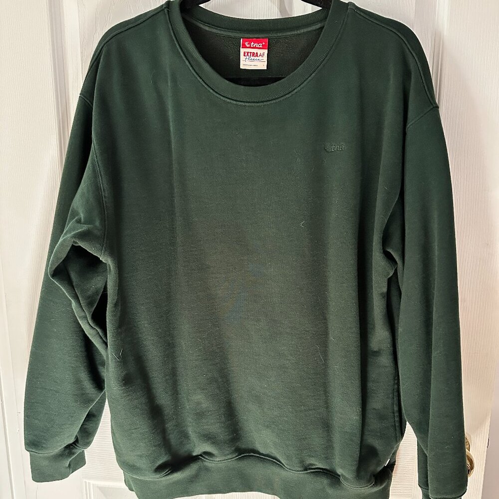Aritzia TNA ExtraAF Fleece Forest Green Sweatshirt Size 1